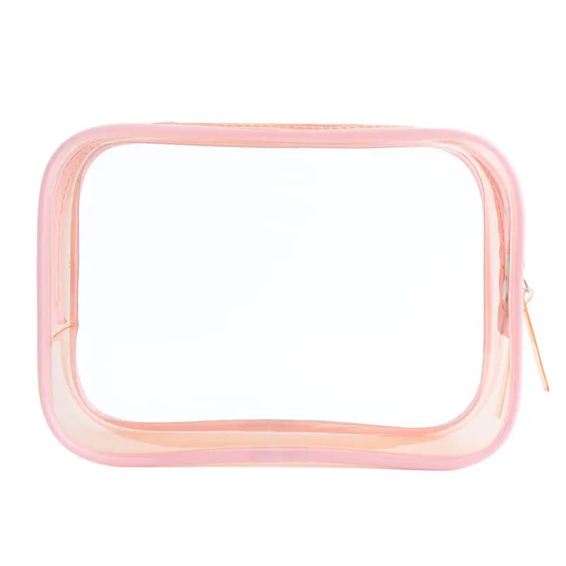 Customized Transparent Waterproof Make up Bag Portable PVC Plastic Cosmetic Makeup Bag Clear Zipper Pouch for Vacation Travel